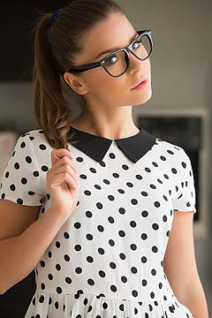 Lily Chey In Polkadots N Glasses