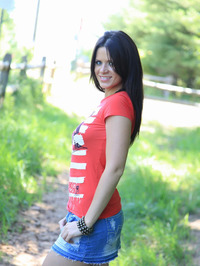 Ann Angel Takes Her Tight Denim Skirt Off #05