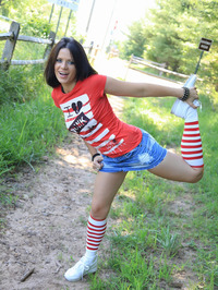 Ann Angel Takes Her Tight Denim Skirt Off #06