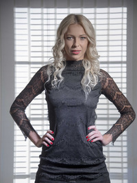 Gorgeous Blonde Karol Lilien In Sexy Black Stockings #01