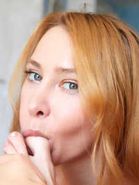 Long-thighed Ivi Ren indulges her foot fetish by licking her legs, taking off her lace panties and stockings so that her long ha #20