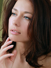 Nice Brunette Mila M In Sexy White Stockings #03