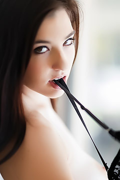 Brunette Babe Slips Out Of Her Bra And Panties