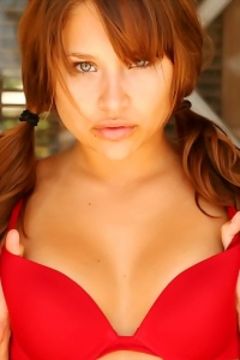Lili Jensen red bra